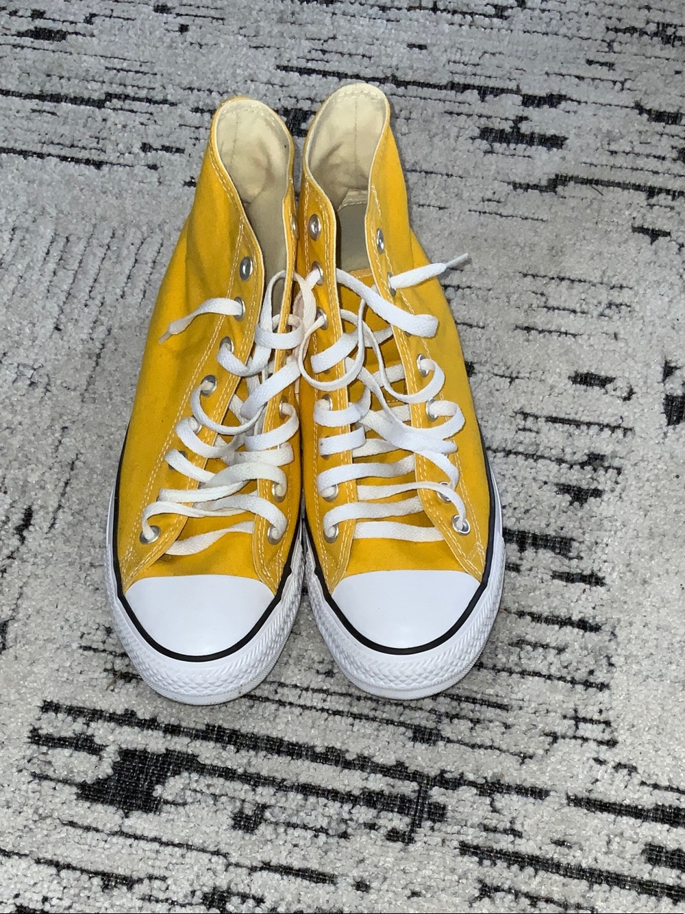 Men's High-Top Canvas Sneakers in Yellow